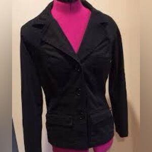 Z. Cavaricci Womens Vintage Black Cotton Jacket Blazer Size S Button Up Pockets